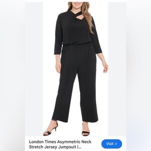 London Times Classic Black Jumpsuit